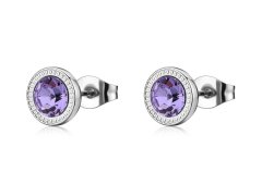 S´Agapo Ocelové pecky s&nbsp;fialovým krystalem Lucky Light SKT68