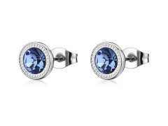 S´Agapo Ocelové pecky se světle modrým krystalem Lucky Light SKT66