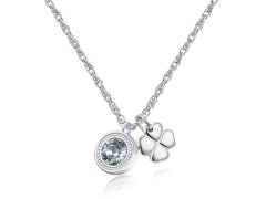 S`Agapõ Ocelový náhrdelník s krystalem a čtyřlístkem Lucky Light SKT02