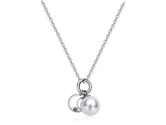 S`Agapõ Ocelový náhrdelník s půlměsícem a perlou DAYS SDY03