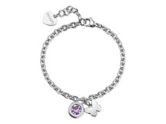 S´Agapo Ocelový náramek s&nbsp;krystalem Motýlek Lucky Light SKT61