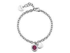 S´Agapo Ocelový náramek s&nbsp;krystalem Srdíčko Lucky Light SKT62