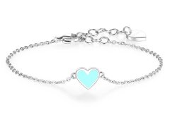 S´Agapo Ocelový náramek se srdíčkem Click SCK12