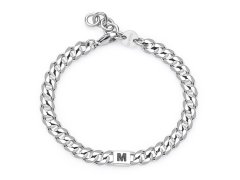 S´Agapo Pánský ocelový náramek s&nbsp;písmenem M Monogram SMG23