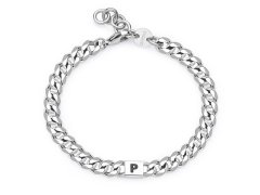S´Agapo Pánský ocelový náramek s&nbsp;písmenem P Monogram SMG26