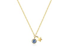 S`Agapõ Pozlacený náhrdelník s krystalem a hvězdou Lucky Light SKT24