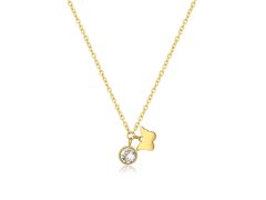S´Agapõ Pozlacený náhrdelník s krystalem a motýlem Lucky Light SKT26