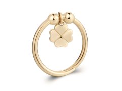 S´Agapo Nastavitelný pozlacený prsten Čtyřlístek Feelings SFE38