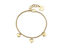 S´Agapo Romantický pozlacený náramek se srdíčky Aurora SAR65