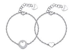 S´Agapo Set ocelových náramků Srdíčka Me + You SEY11