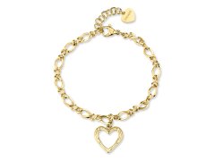 S´Agapo Slušivý pozlacený náramek se srdíčkem Emotion SMO12