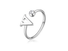 S`Agapõ Stylový ocelový prsten V s krystalem Click SCK192