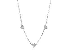S`Agapõ Zamilovaný ocelový náhrdelník Třpytivá srdíčka Aurora SAR38
