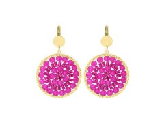 Sàntibé Pozlacené náušnice Fuchsia Mini Solène MINI SOL-FUCH-BO