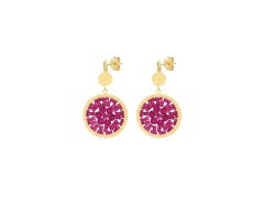 Sàntibé Pozlacené náušnice Fuchsia Mini Solène MINI SOL-FUCH-BO