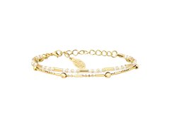 Sàntibé Pozlacený dvojitý náramek Blanc Doré Divine DIV1 TUB-BLAN-BRA-2