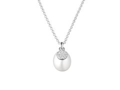 Silvego Elegantní stříbrný náhrdelník s perlou Ilaria GRP20479PW (řetízek, přívěsek)