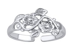 Silvego Otevřený stříbrný prsten na nohu květiny Alisa PRM12185R