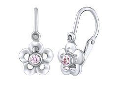 Silvego Stříbrné náušnice květinky se Swarovski® Zirkony SILVEGOB70164LP