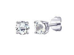 Silvego Stříbrné náušnice pecky s&nbsp;čirým pravým přírodním topazem JJJLRD6ETW