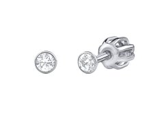 Silvego Stříbrné náušnice pecky se Swarovski Zirconia 2,5 mm SILVEGO706025W (šroubek)