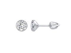 Silvego Stříbrné náušnice pecky se Swarovski Zirconia 6 mm SILVEGO70606w