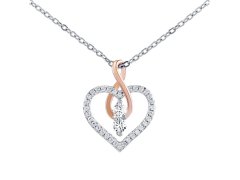 Silvego Stříbrný náhrdelník Camilla s přívěskem srdce a Infinity s Brilliance Zirconia DCC1607028N