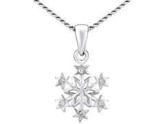 Silvego Stříbrný náhrdelník Sněhová vločka ZTJ81189VSW (řetízek, přívěsek)