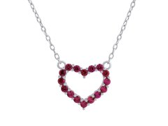 Silvego Stříbrný náhrdelník srdce Patty s&nbsp;růžovými Brilliance Zirconia JJJN0685R