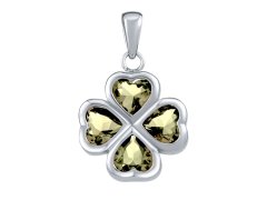 Silvego Stříbrný přívěsek čtyřlístek světle zelenými Brilliance Zirconia JJJP0085PLG