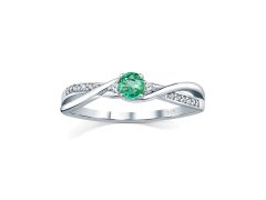 Silvego Stříbrný prsten s pravým přírodním smaragdem JJJR1100ER 48 mm