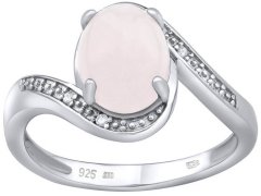 Silvego Stříbrný prsten s přírodním růženínem JST14809RO 50 mm