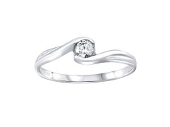 Silvego Stříbrný prsten se Swarovski® Zirconia SILVEGOB25021 58 mm