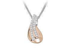Silver Cat Elegantní náhrdelník se zirkony Bicolor SC606 (řetízek, přívěsek)