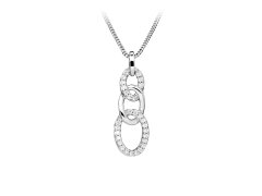 Silver Cat Elegantní stříbrný náhrdelník s kubickými zirkony SC479 (řetízek, přívěsek)