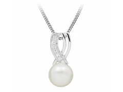Silver Cat Jemný náhrdelník s perlou a zirkony SC397