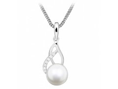 Silver Cat Něžný náhrdelník s perlou a zirkony SC404 (řetízek, přívěsek)