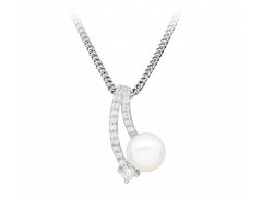 Silver Cat Něžný náhrdelník s perlou a zirkony SC416