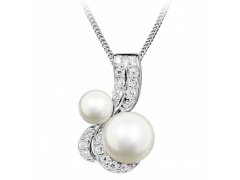 Silver Cat Okouzlující náhrdelník s perlami a zirkony SC422 (řetízek, přívěsek)