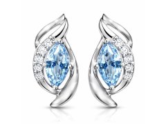 Silver Cat Půvabné stříbrné náušnice s&nbsp;modrým syntetickým spinelem SC460