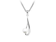 Silver Cat Půvabný stříbrný náhrdelník s pravou perlou Pearls SC611 (řetízek, přívěsek)