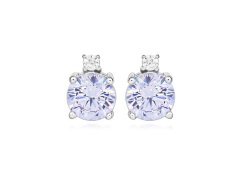 Silver Cat Stříbrné náušnice se syntetickým ametystem Colored Stones SC657