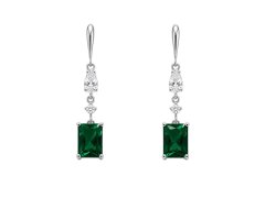 Silver Cat Stříbrné náušnice se syntetickým smaragdem Colored Stones SC668