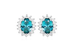 Silver Cat Stříbrné náušnice se syntetickým turmalínem Colored Stones SC646