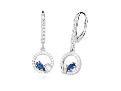 Silver Cat Stříbrné náušnice se zirkony a syntetickými safíry Colored Stones SC630