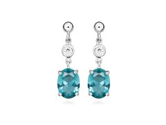 Silver Cat Stříbrné náušnice se syntetickým turmalínem Colored Stones SC624