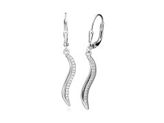 Silver Cat Stříbrné visací náušnice s čirými zirkony Beauty SC597