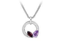 Silver Cat Elegantní stříbrný náhrdelník Colored stones SC665 (řetízek, přívěsek)