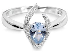 Silver Cat Stříbrný prsten s modrým krystalem SC115 54 mm