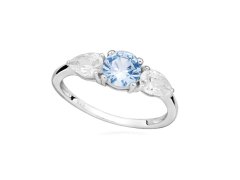 Silver Cat Stříbrný prsten se zirkony a&nbsp;syntetickým spinelem Colored stones SC658 60 mm
